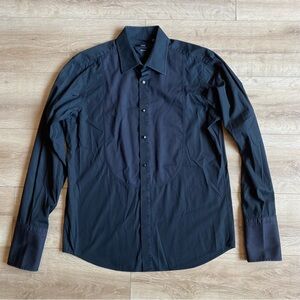 Hugo Boss Black Tuxedo Shirt Mens 16 1/2 42- French Cuffs Bib regular fit